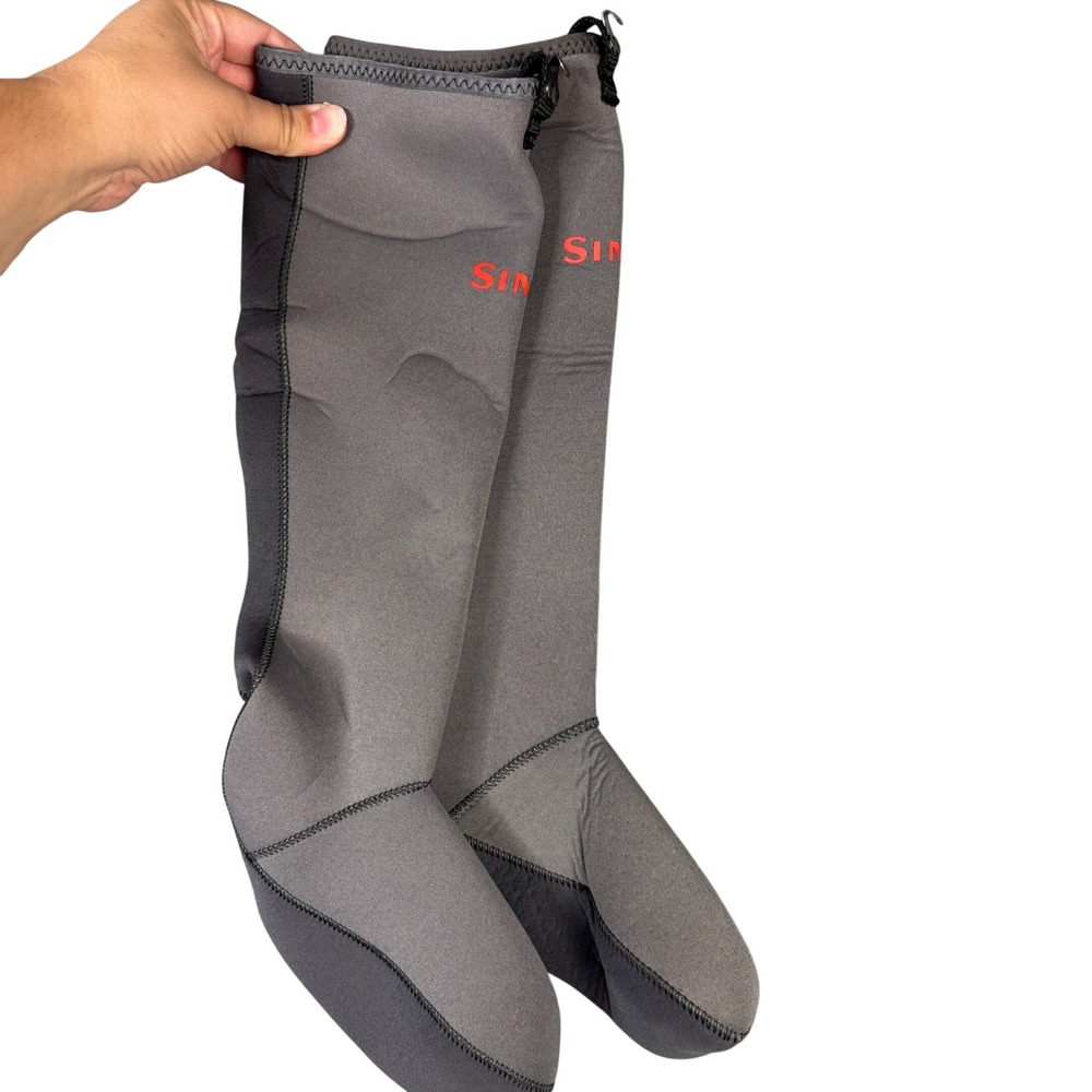 Simms Neoprene Wading Socks with Gravel Guard Hook Gray Knee High Fly Fishing